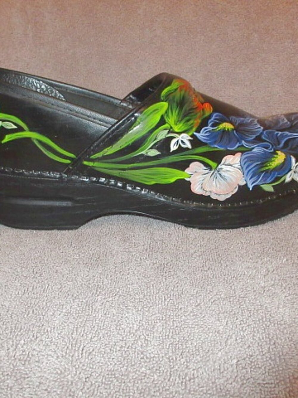 Dansko Limited Edition Cabrio Leather Clog Shoes Size 41 10.5 11 Artist Signed - Picture 3 of 12